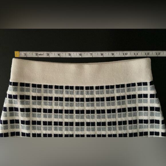 ARITZIA BABATON White/Gray/Black Checkered Knit Mini Skirt sz XS (NWOT) - Picture 10 of 12
